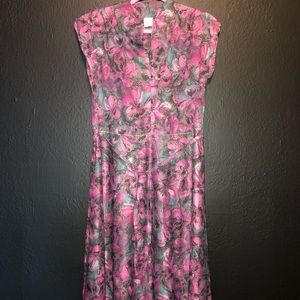 Vintage floral sheer floral print dress.